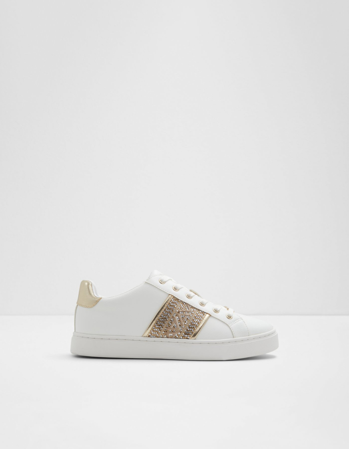 Buy Aldo Chaus Embellished Gold Sneakers Online