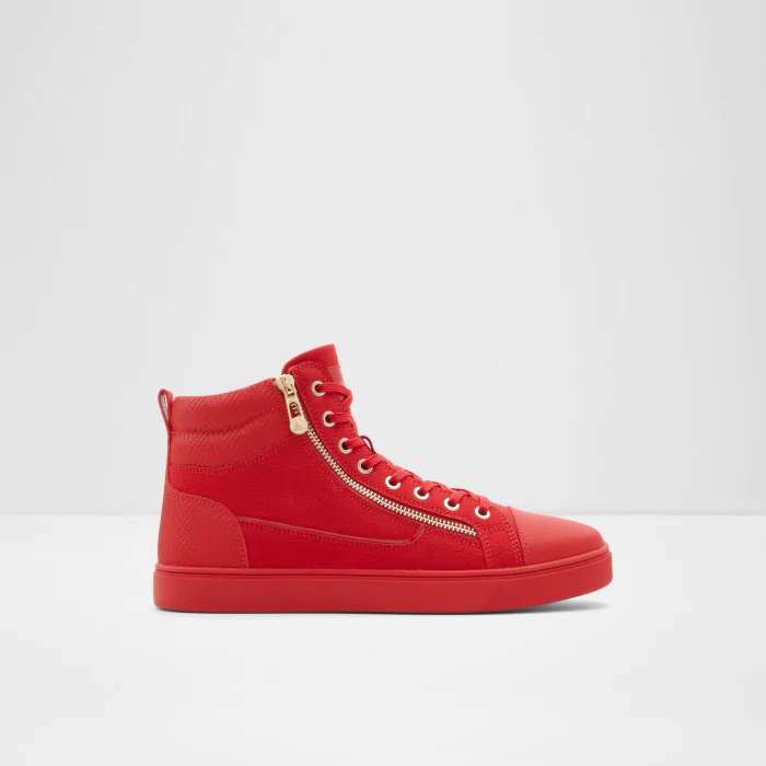 ALDO Red Laced and Zip up High Tops / Trainers / Sneakers / Shoes. Size 8.5  - Etsy